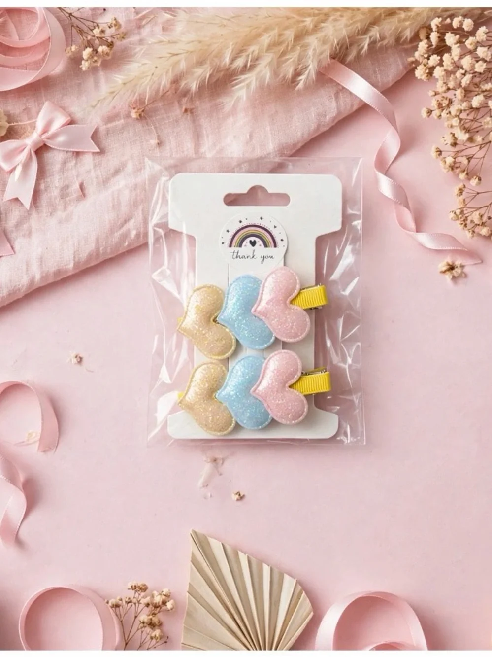 Handmade Pastel Pink & Lavender Hair Clip Set